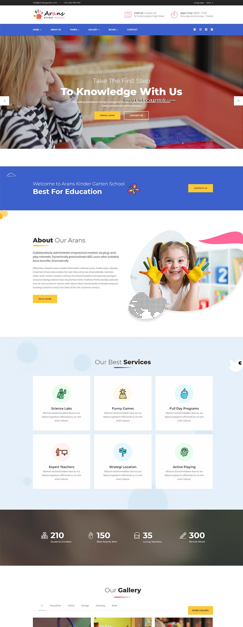 幼兒園早教中心網(wǎng)站Bootstrap響應(yīng)式模板